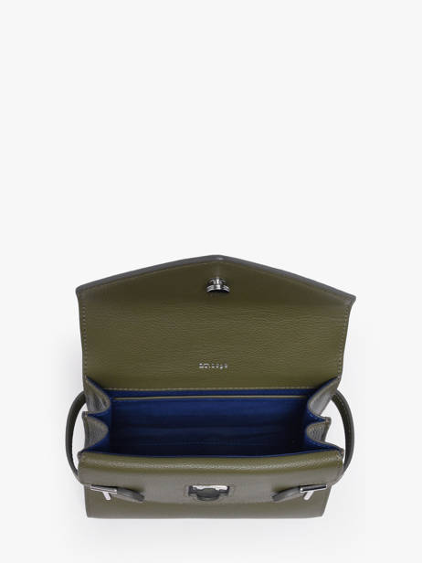 Sac Bandoulière S Double Rabat Emilie Cuir Grainé Le tanneur Vert emily TEMI1006 vue secondaire 2