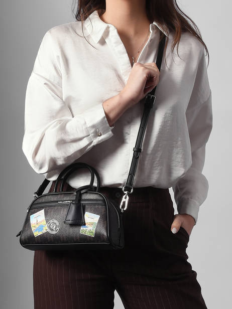 Sac Bowling K/ikon Mono Cuir Karl lagerfeld Marron k ikon B1W30025 vue secondaire 1