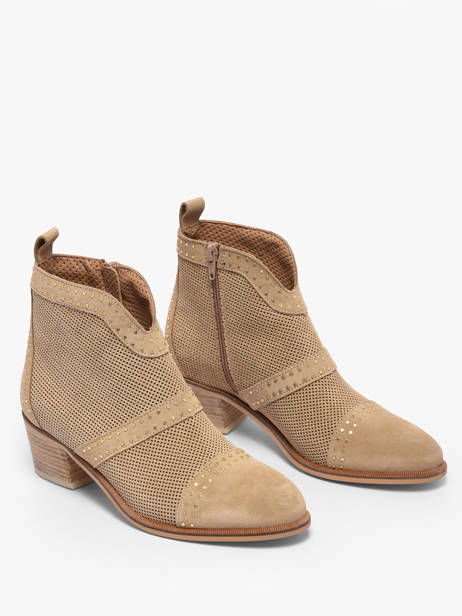 Bottines à Talon En Cuir Alpe Beige women 54311108 vue secondaire 1
