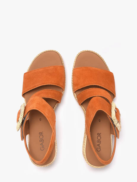 Sandales Semelle Compensée En Cuir Gabor Orange women 10 vue secondaire 3