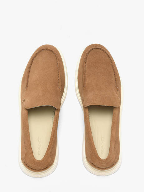 Mocassins En Cuir Gant Marron men BOERG146 vue secondaire 3